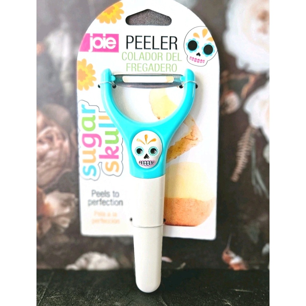 Stainless Steel Blade Peeler - Sugar‎ Skull Turquoise Blue - Joie - BRAND NEW